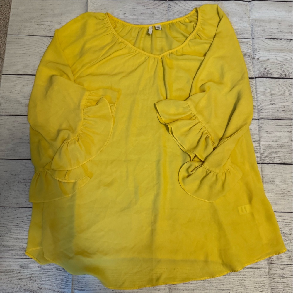 Women's Yellow Bell Sleeve Top